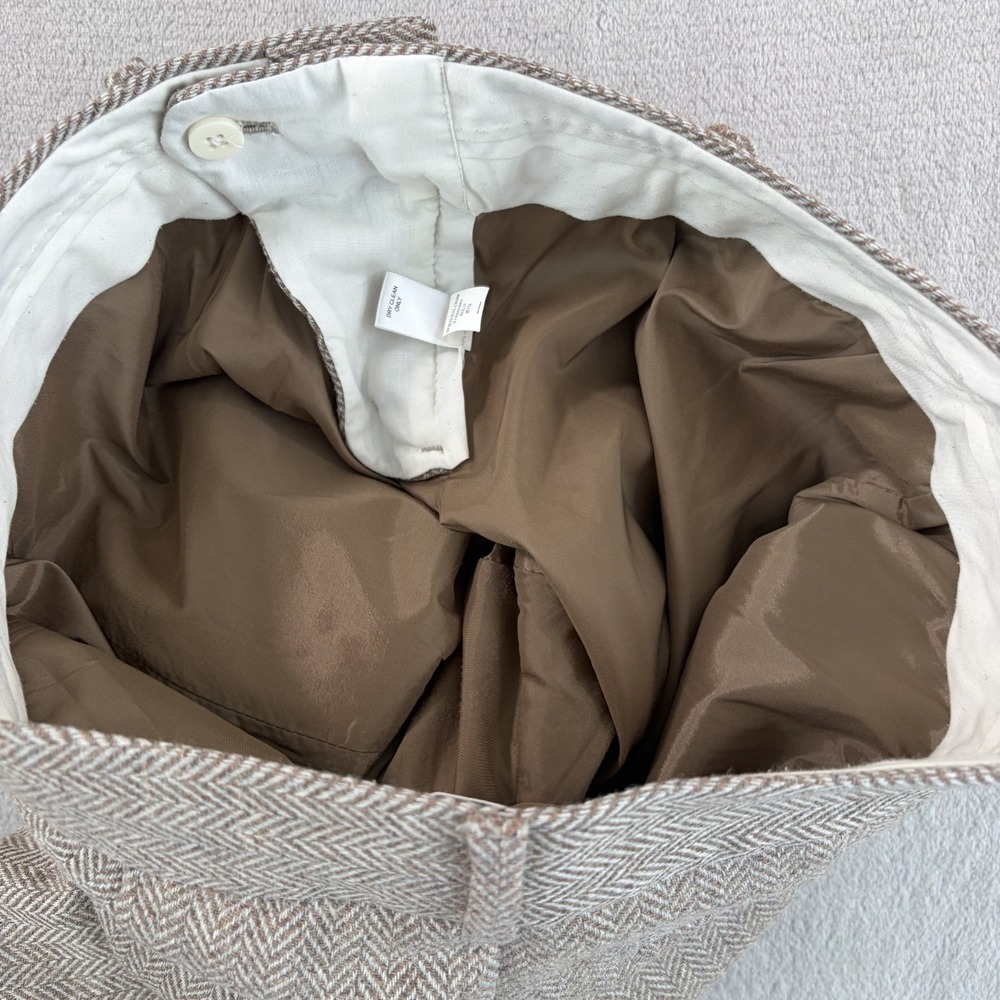 Banana‎ Republic Martin Fit Trousers Pants in Brown Stretch Wool Herringbone 2S - Picture 3 of 12